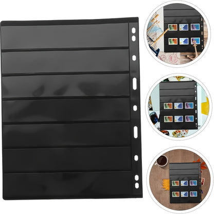 40pcs Standard 9-Hole Black Double-Sided Album Inner Sheets Card Stamp Banknote Collection Album Inserts Pages For Coin Collecting And Supplies (7 Pockets)