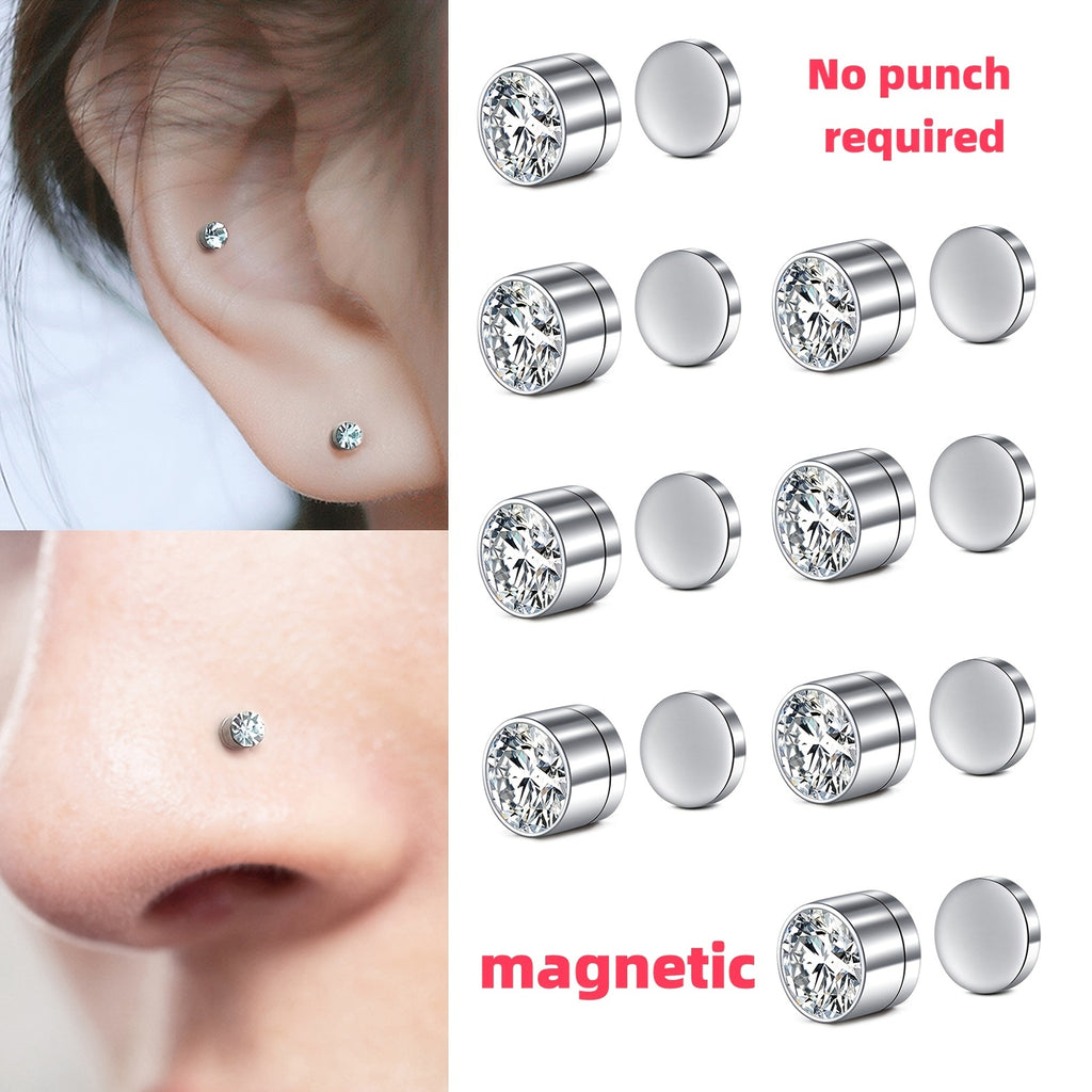 8pcs Fake Nose Ring Stud Set Magnetic Nose Stud No Punch Required Clip On Lip Ear Non Pierced Jewelry For Women Men Christmas And Valentine'S Day Gifts8
