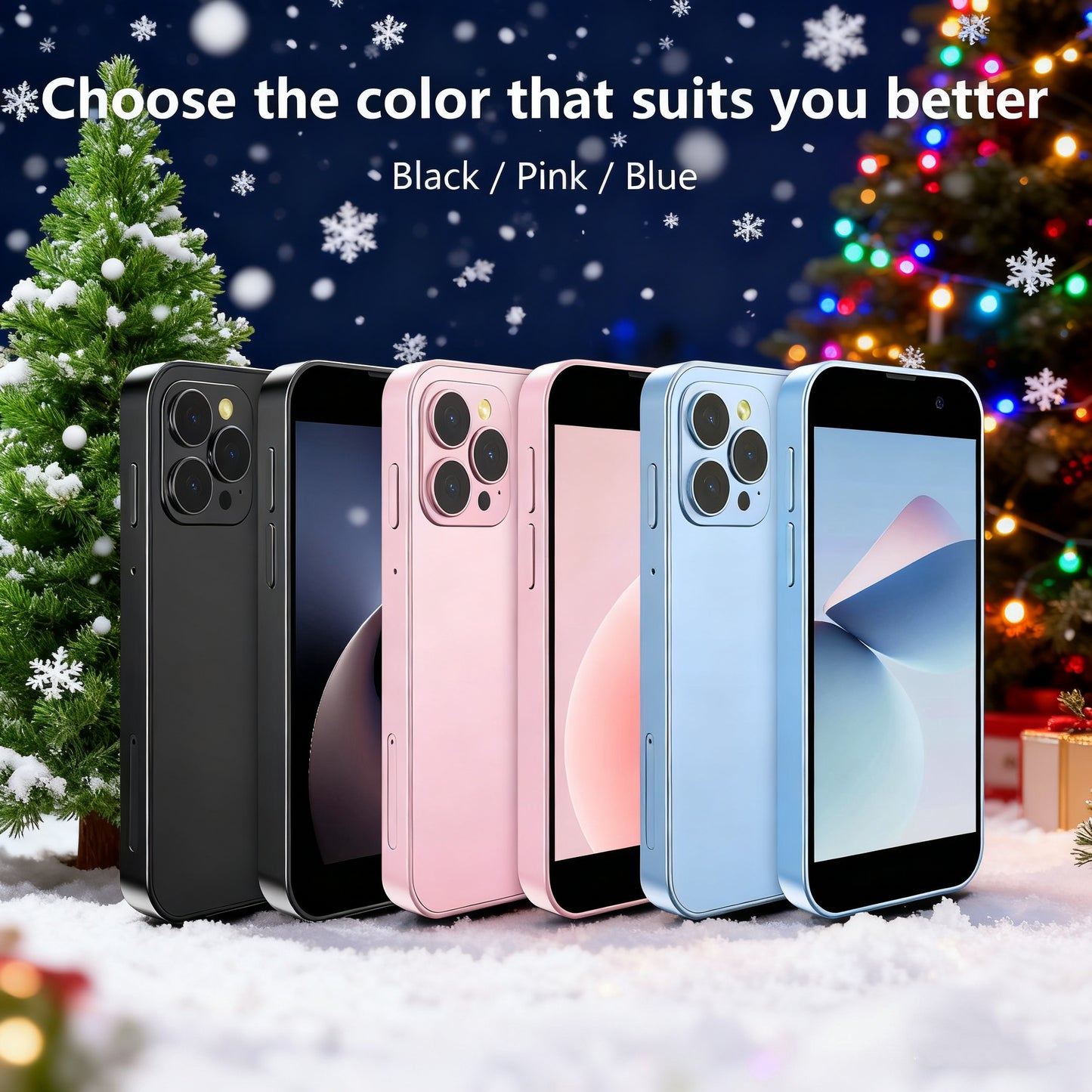 Mini Smartphone, 3.0 Inch Quad Core Mini Phone Premium Phone Small Smartphone Pocket Cellphone, 2+16GB Expandable Memory, Best Creative Holiday Gifts, Birthday Gifts, Blue/Black/Pink