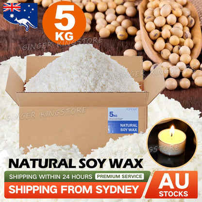 Natural Soy Wax Candle Making Supplies Crafts [ 5kg ] Container & Tea Lights AU Globaleverywhere