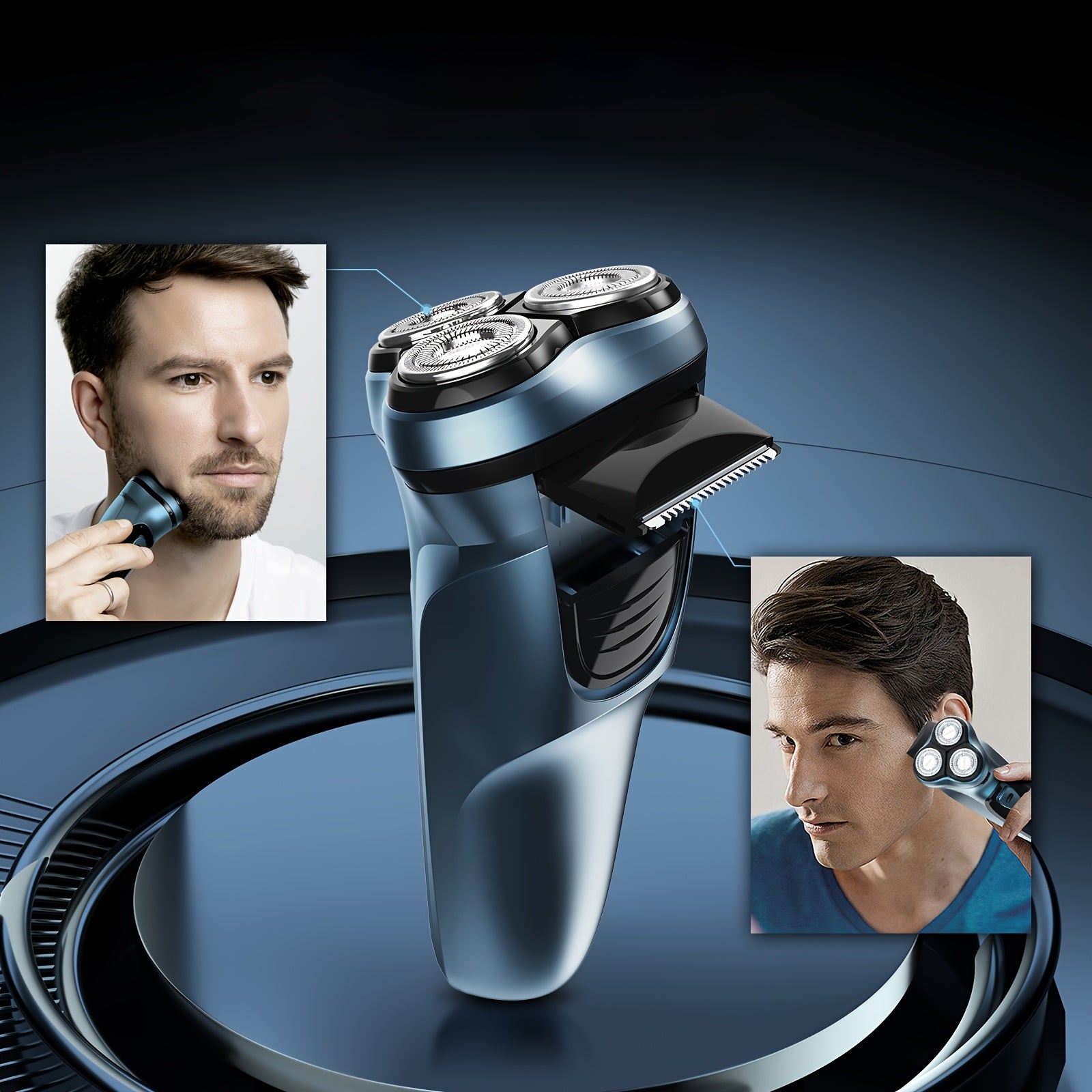 [3D Floating Head] Electric Razor for Men, Electric Face Shaver, Cordless Washable Rechargeable Shaving Machines, Advanced Dry&Wet, Pop-up Trimmer, Fast Charging, Best Gift