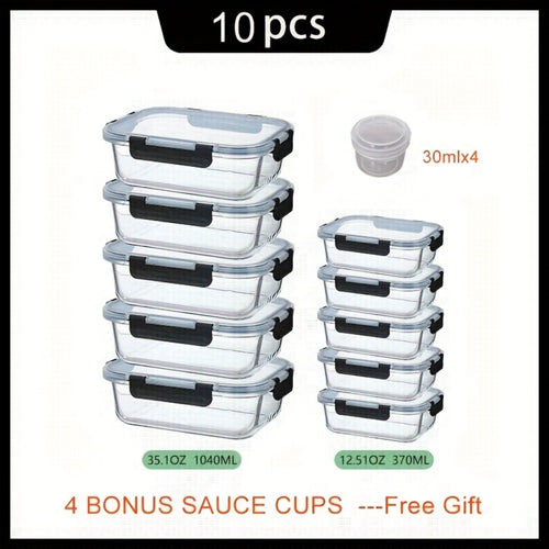 10-Piece Airtight Glass Food Storage Container Set product detail 2