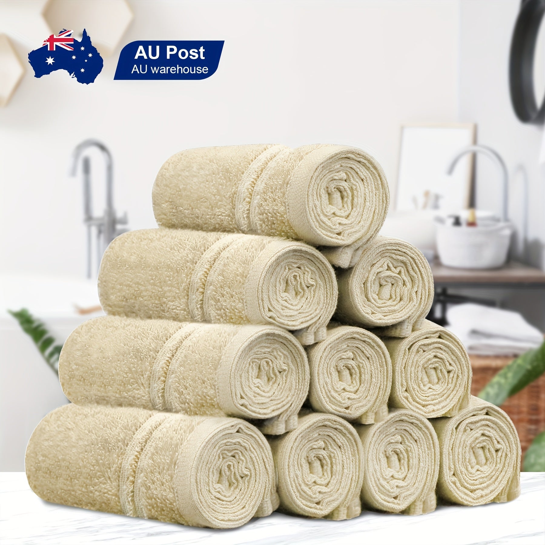 10-Piece Cotton Bath Towel Set - Quick-Dry for Practical Everyday – additional product view 35