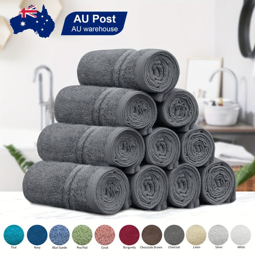 10-Piece Cotton Bath Towel Set for Australian homes