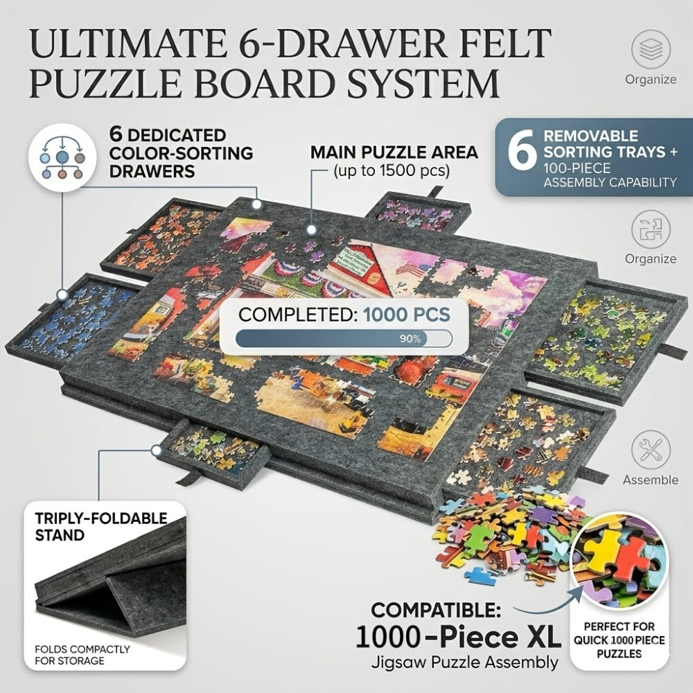Foldable Puzzle Board with Six Drawers detail view 2 for Australian shoppers
