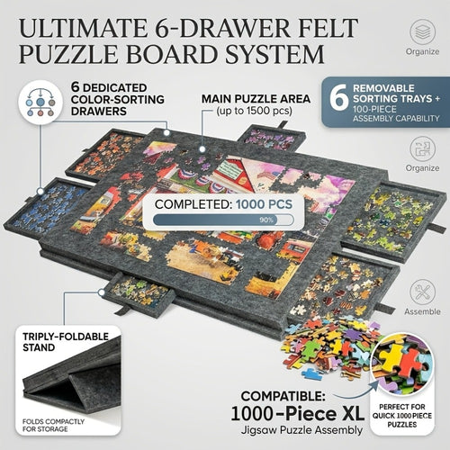 Foldable Puzzle Board with Six Drawers detail view 2 for Australian shoppers