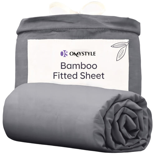 2400TC Extra Deep Pocket Fitted Sheet for Kids & Children, Fits Standard Mattresses Up to 40cm, Ultra Soft & Breathable Cooling Bamboo Bedding for All-Season Comfort, Solid Colour Children's Sheets, Kid's Bedroom Decor, Durable & Machine Washable