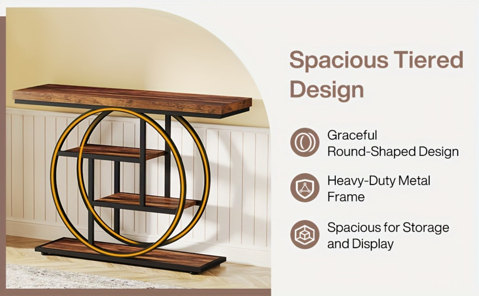 104.9cm Narrow Console Table – Entryway Storage & Sofa Display – additional product view 12