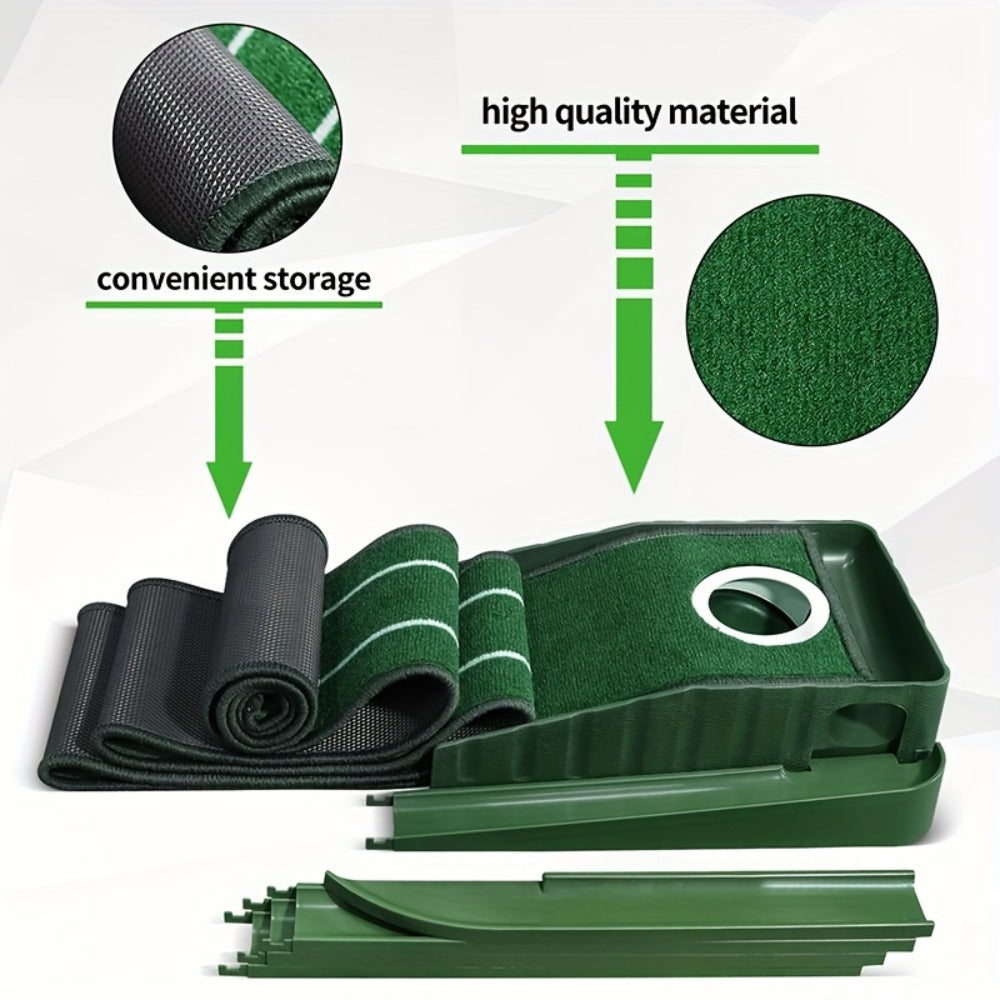 104-Inch Golf Putting Mat – Portable Indoor & Outdoor Practice Green – close-up product details