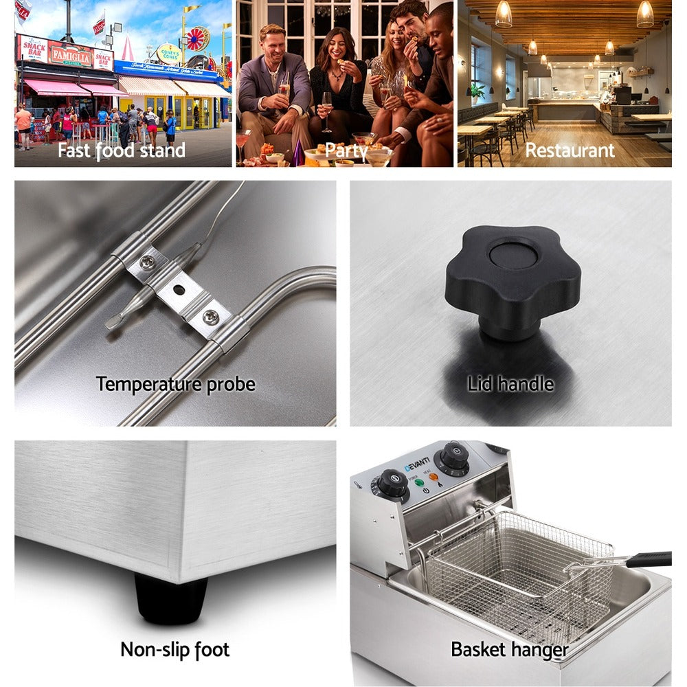 10L Commercial Electric Deep Fryer - cafes, events and high-volume – additional product view