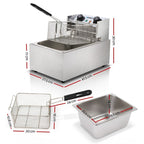 10L Commercial Electric Deep Fryer - cafes, events and high-volume – alternate product view