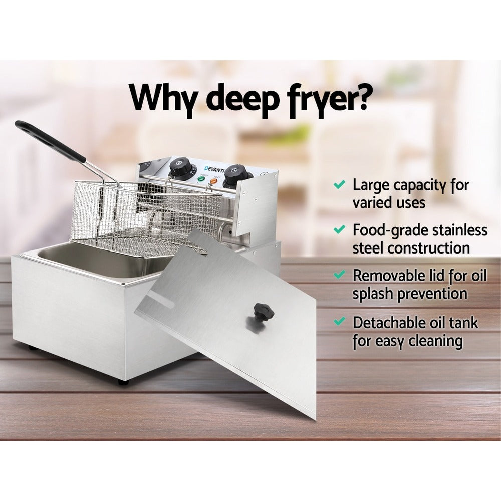 10L Commercial Electric Deep Fryer - cafes, events and high-volume – close-up product details
