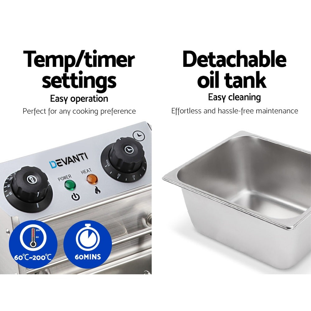 10L Commercial Electric Deep Fryer - cafes, events and high-volume – feature reference
