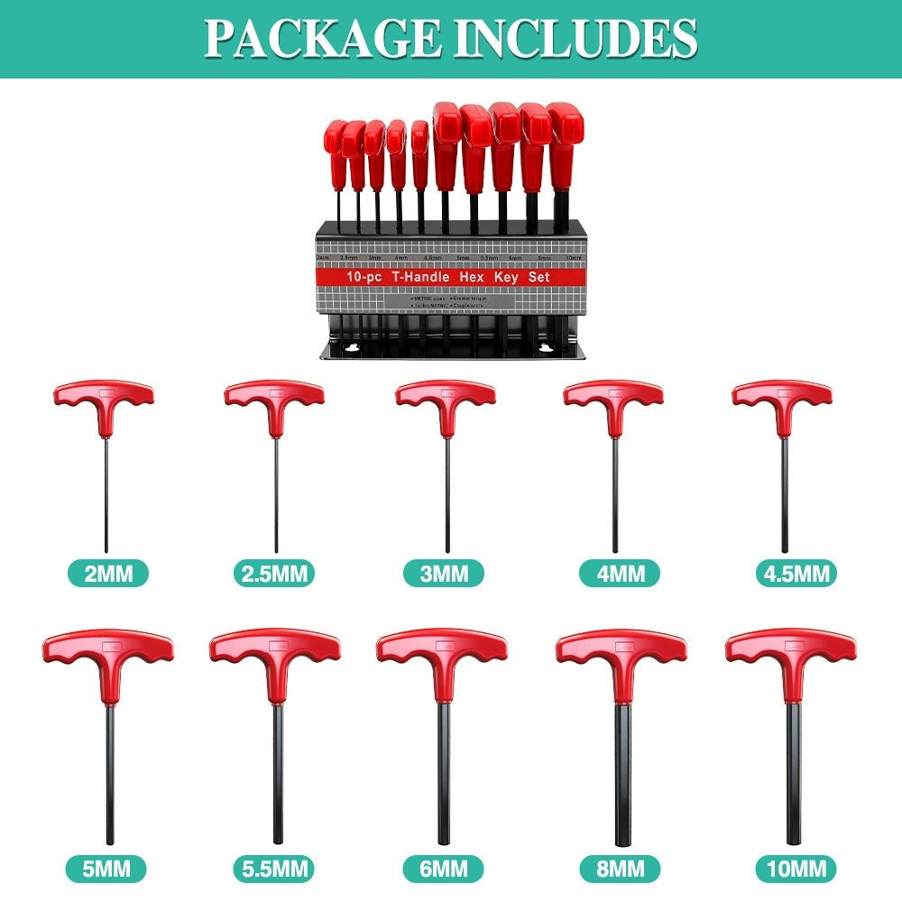 10pcs T-Handle Hex Key Set product detail 11