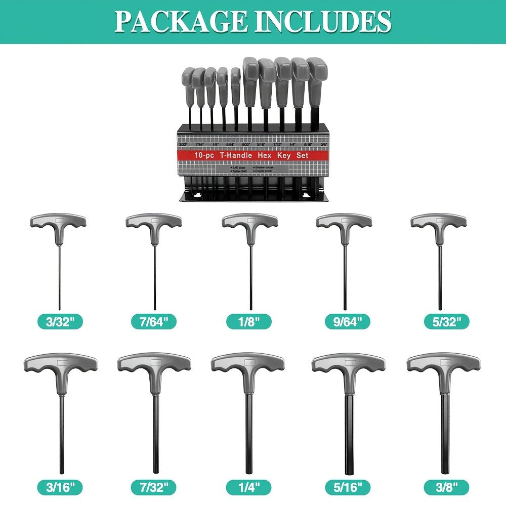 10pcs T-Handle Hex Key Set product detail 14