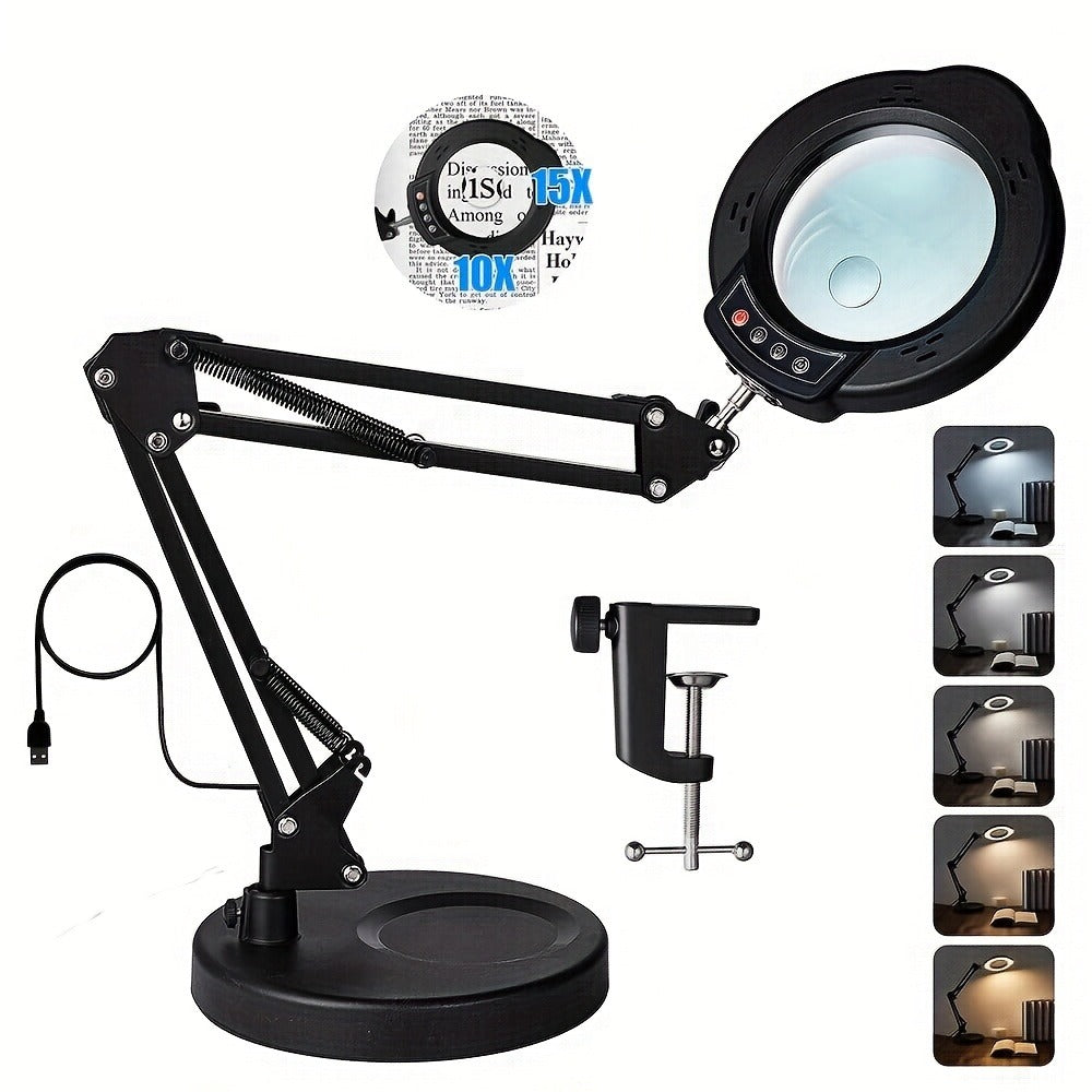 10X and 15X LED Magnifying Desk Lamp main product view for Australian shoppers