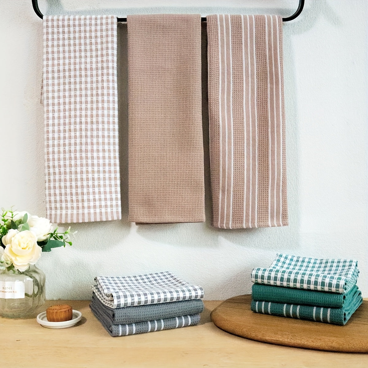 3pcs Kitchen Towel, Soft And Absorbent Cloths, for Cooking, Baking And Tea Time, for Easy Cleaning And Drying, Dish Towels for Kitchen, Ideal for Home, Restaurants, Holiday Gifts
