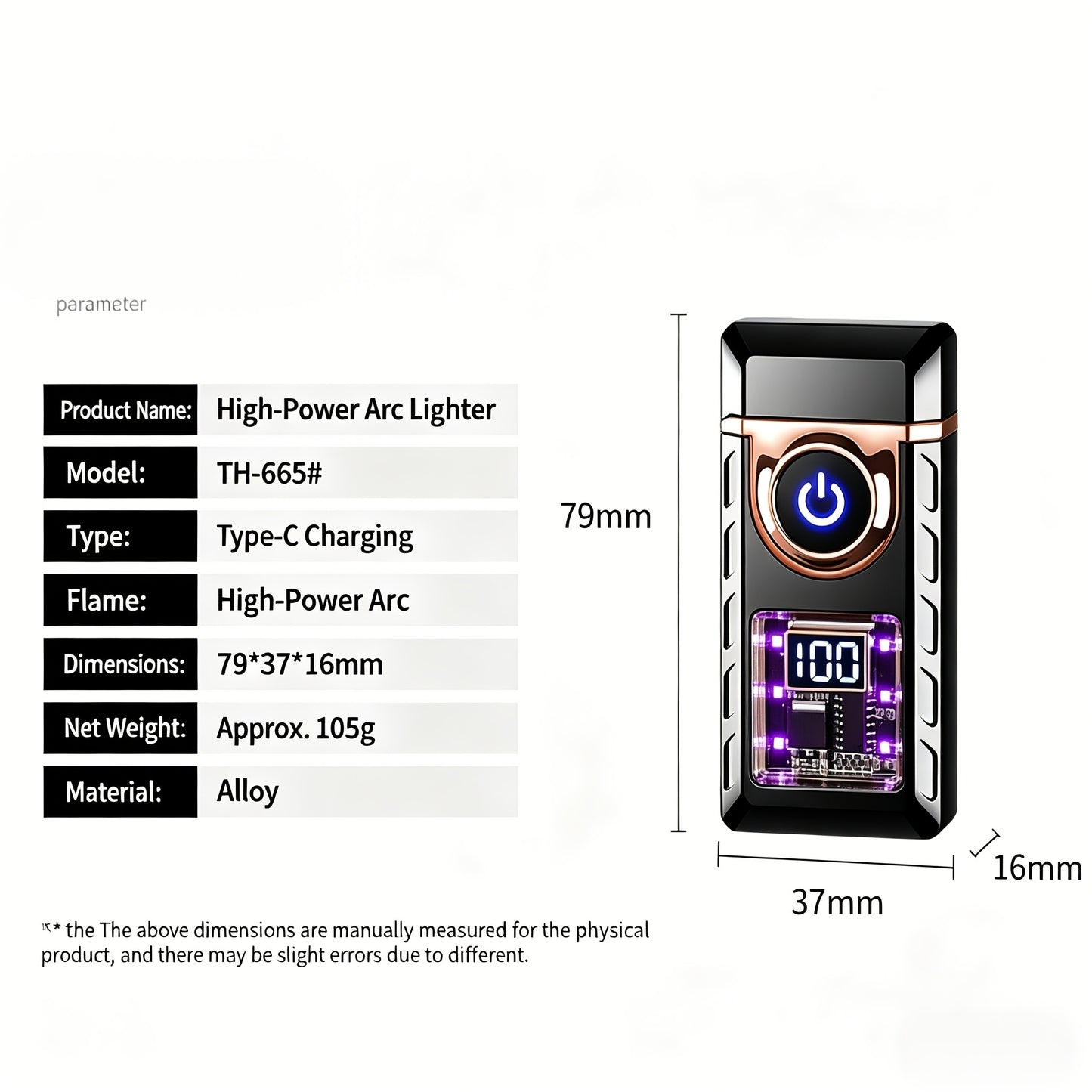Plasma Lighter USB Rechargeable With Dual Arc Ignition, High Power Arc Lighter With Display | USB Rechargeable, Electric Windproof Plasma Lighter, Cool Gadgets Gift For Men