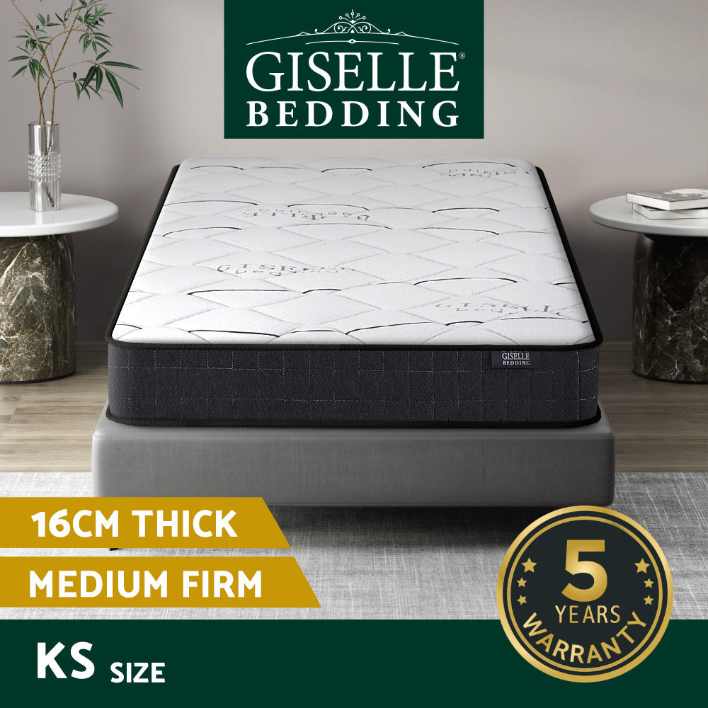 Giselle Mattress Queen Double King Single Bed Size Firm Foam Bonnell Spring 16cm
