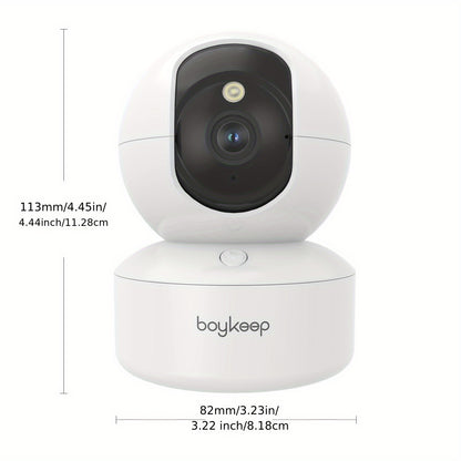 Black Friday 1pc BoyKeep 5g/2.4ghz WiFi Smart Camera, 2K High-definition Indoor Safety Monitor, Special Safety Camera for Babies And Pets, 360° Panoramic Surveillance Video, Night Vision, Two-way Calls, Memory Card And Cloud Storage, K30(Wired)