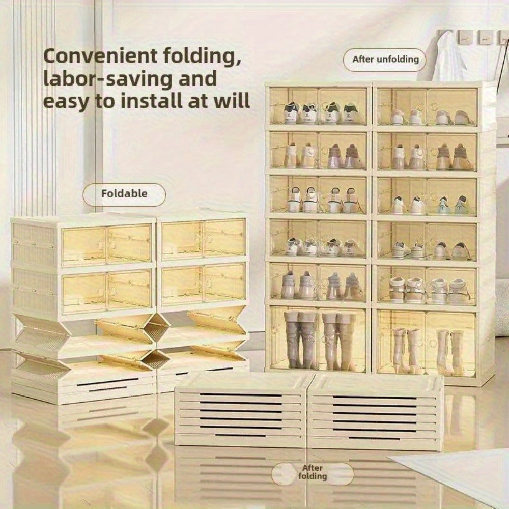 12-Pair Foldable Shoe Cabinet – Transparent Stackable Storage – additional product view 14