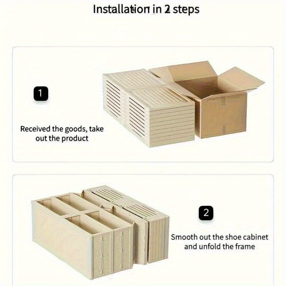12-Pair Foldable Shoe Cabinet – Transparent Stackable Storage – additional product view 16