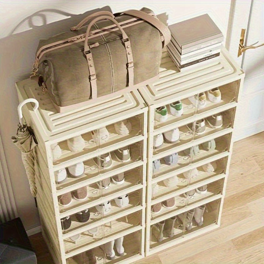 12-Pair Foldable Shoe Cabinet – Transparent Stackable Storage – additional product view 18