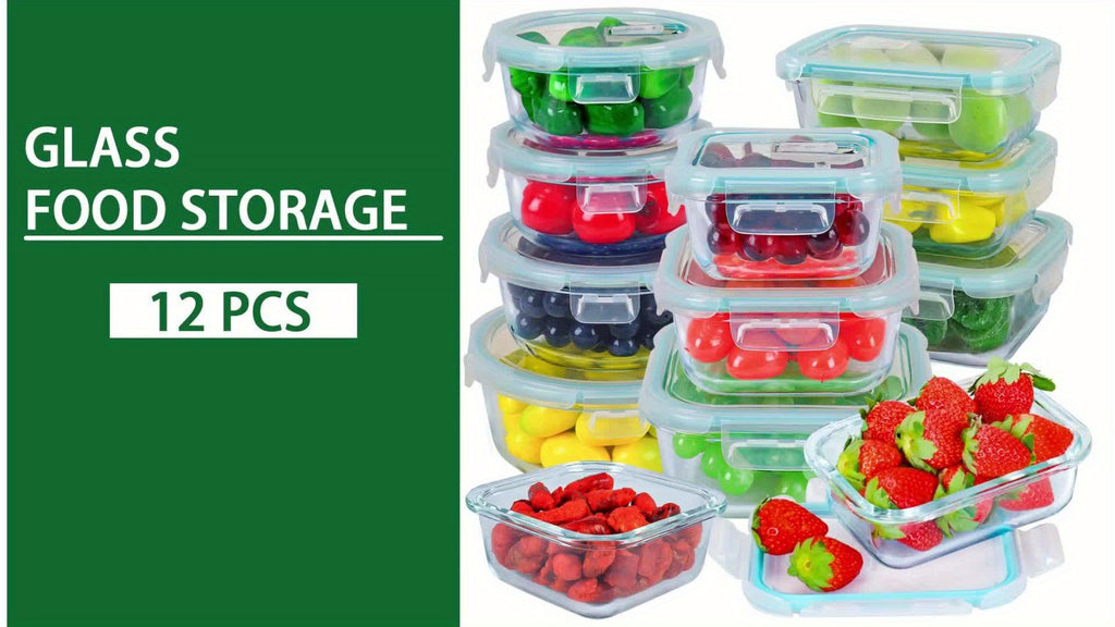 12-Piece Airtight Glass Food Storage Container Set product detail 9