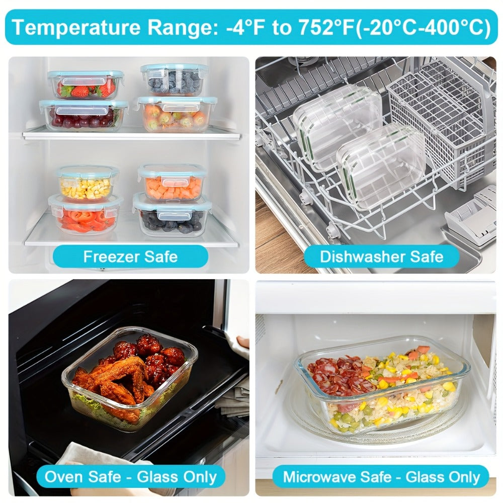 12-Piece Airtight Glass Food Storage Container Set product detail 5