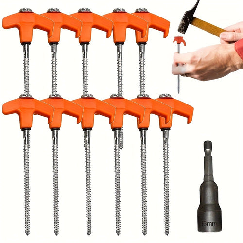 -Piece Metal Tent Peg Set for the stated outdoor use