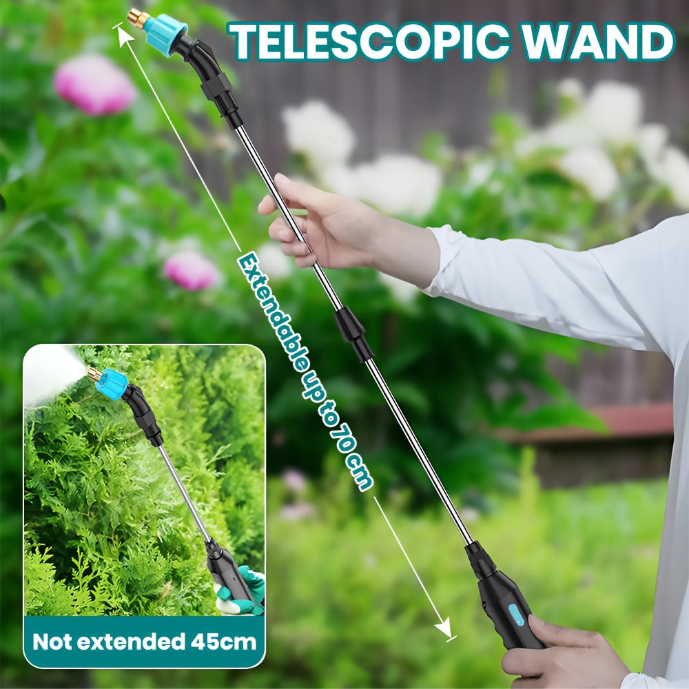 5L USB Rechargeable Electric Sprayer Featuring an Adjustable Nozzle, Strap, And Three Spray Heads - a Portable Electric Watering Can in Blue Plastic, Ideal for Pesticide Application, Lightweight, Durable, And Stylish - Suitable for Gardens And Farml