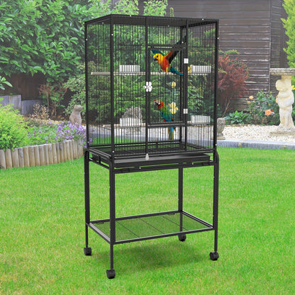 [Advwin Parrot Aviary] Advwin Bird Cage 53.15inch Large Parrot Aviary Pet Stand-alone Budgie Perch Wheels W/Brake