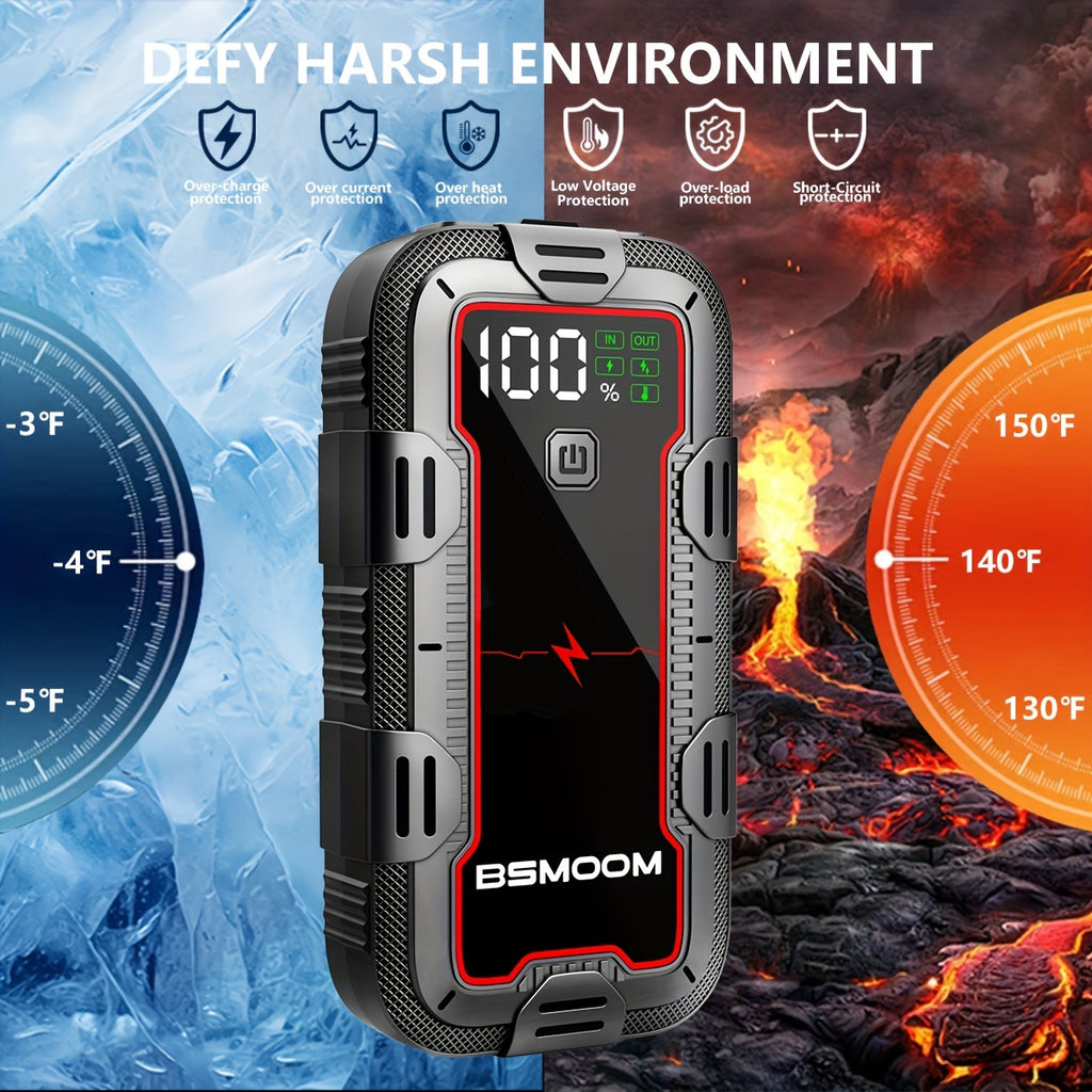 12V Car Jump Starter 8000A Peak Auto Battery Booster Pack, 26800/21800/12800 Mah Power Bank, Lithium Jump Box With LED Light LCD Screen (Up To All Gas Or 10.0L Diesel Engine)