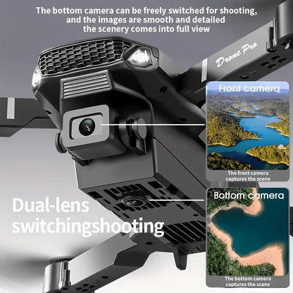 Upgraded 8K MAX Professional Obstacle Avoidance Drone, Dual Camera Dual Folding RC Fixed Height Remote Control Drone, One Click Return, One Click Takeoff/Landing, Large Control Signal, With 2 Batteries, 6800MAH, Ultra Long Endurance