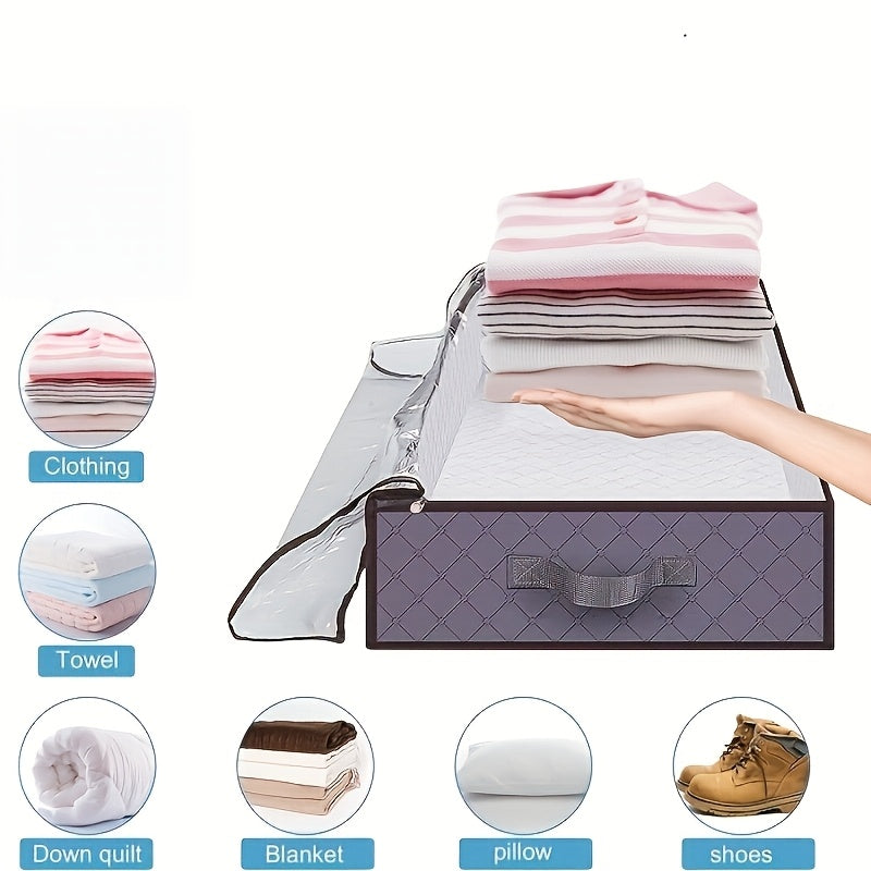 4/6/8Pack Under Bed Storage Containers, 90L Large Capacity Underbed Storage Bags Organizer, Thick Fabric Storage Bins with Clear Window And Reinforced Handles for Clothing, Sweaters, Blankets, Pillow, Books, Under-Bed Storage
