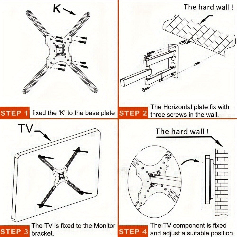 139.7 Cm Full-Motion Swivel TV Wall Bracket - living rooms, bedrooms – product detail angle
