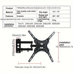 139.7 Cm Full-Motion Swivel TV Wall Bracket - living rooms, bedrooms – design and construction details