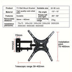 139.7 Cm Full-Motion Swivel TV Wall Bracket - living rooms, bedrooms – additional product view 12