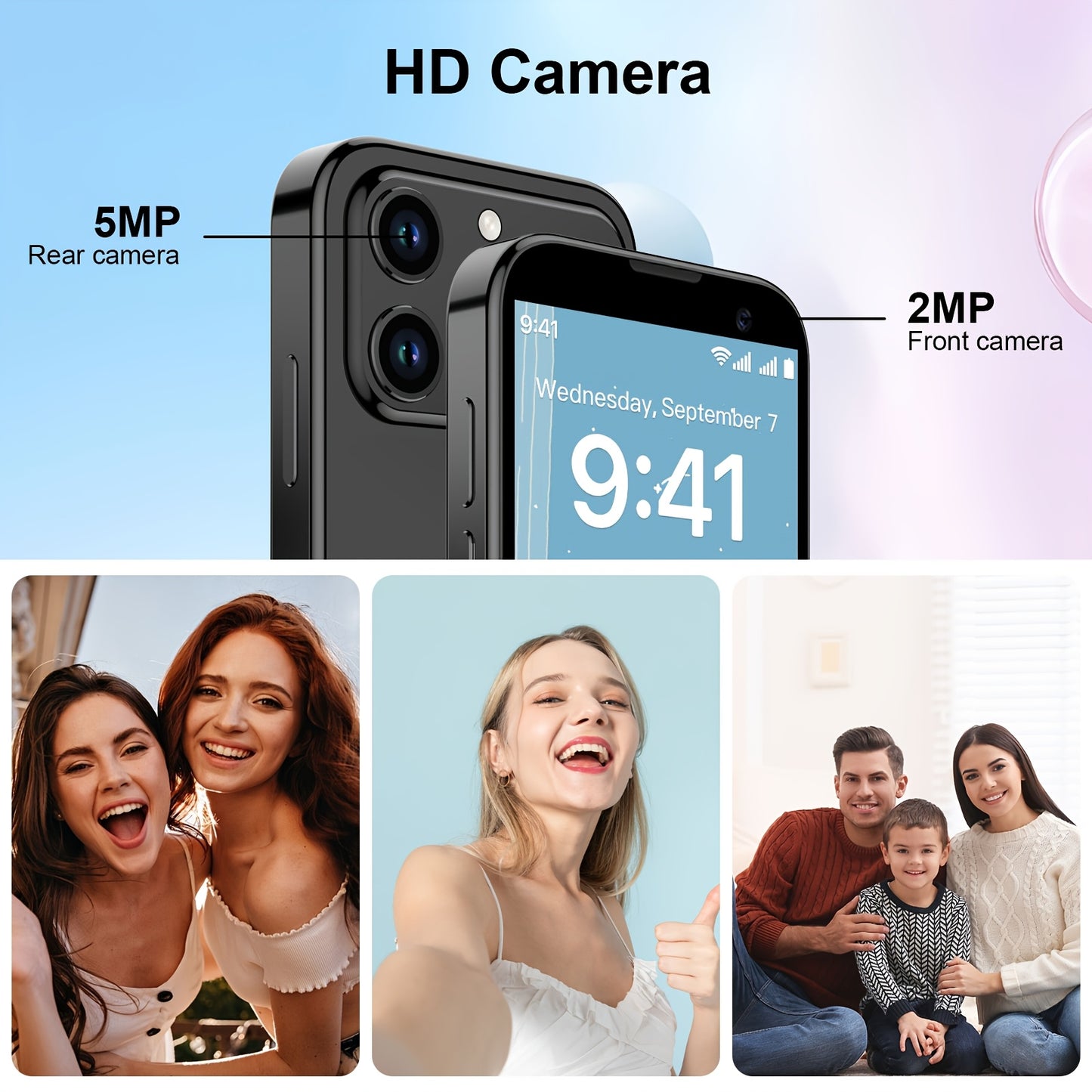 Mini Smartphone - World'S Smallest Android Phone Ultra-Compact 3.0-inch Touchscreen Globally Unlocked 2GB RAM/ 16GB Storage Mini Backup Phone Best Creative Holiday & Birthday Gift Available In Orange/ Black/ Pink SIM Card Not Supported