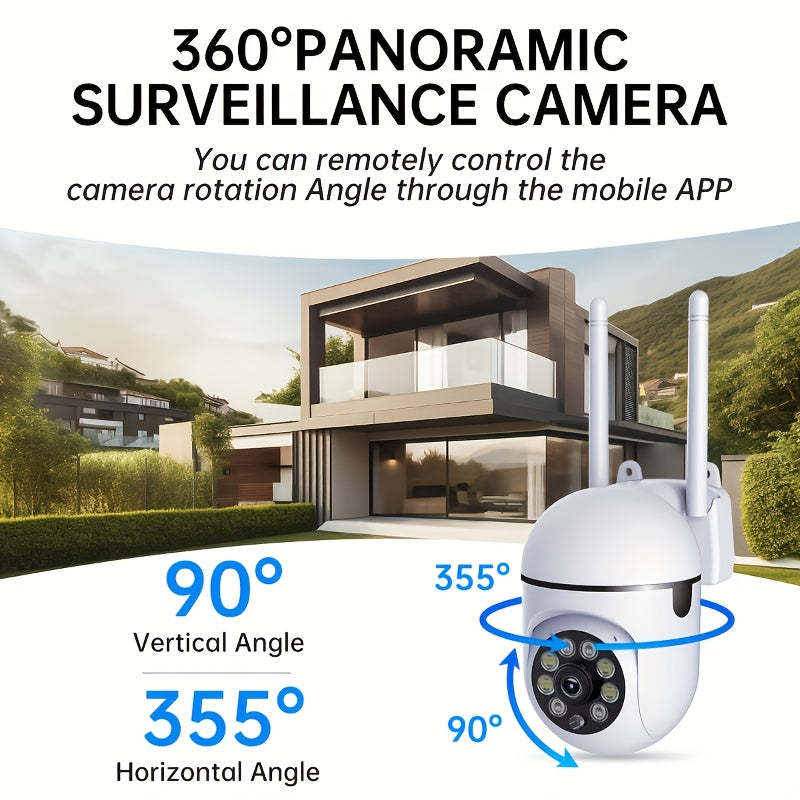 1-4pcs Wireless Wifi Pet Security Camera, Outdoor Weather-Proof Water-Proof Camera, 1080P HD, Color Night Vision, 2-Way Audio, Ease Life APP, 360 Pan/Tilt/Zoom, Motion Tracking & Detection for Home Security, Spotlight & Siren