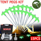 -Piece Steel Tent Peg Set for the stated outdoor use