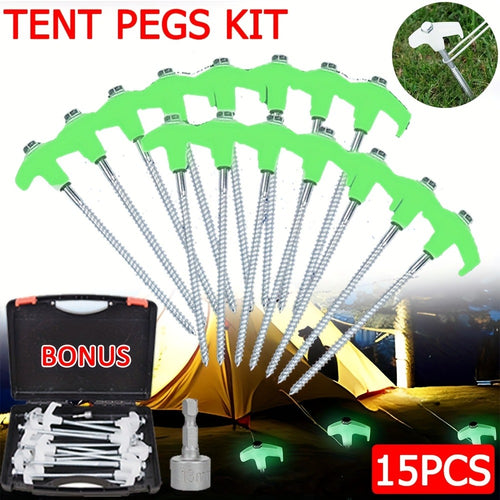 -Piece Steel Tent Peg Set for the stated outdoor use