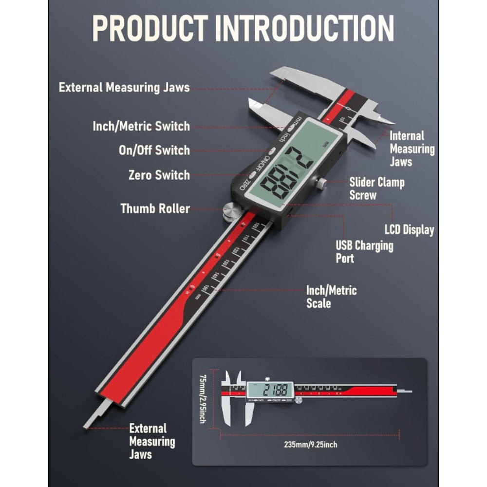 Rechargeable Digital Caliper detail view 7 for Australian shoppers