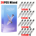 20/50pcs Mix Tattoo Cartridge Needle Set - Mixed RL/RM/RS/M1 Sizes for Artists & Beginners, Fragrance-Free Body Art Supplies By YILONG, Disposable Tattoo Needles