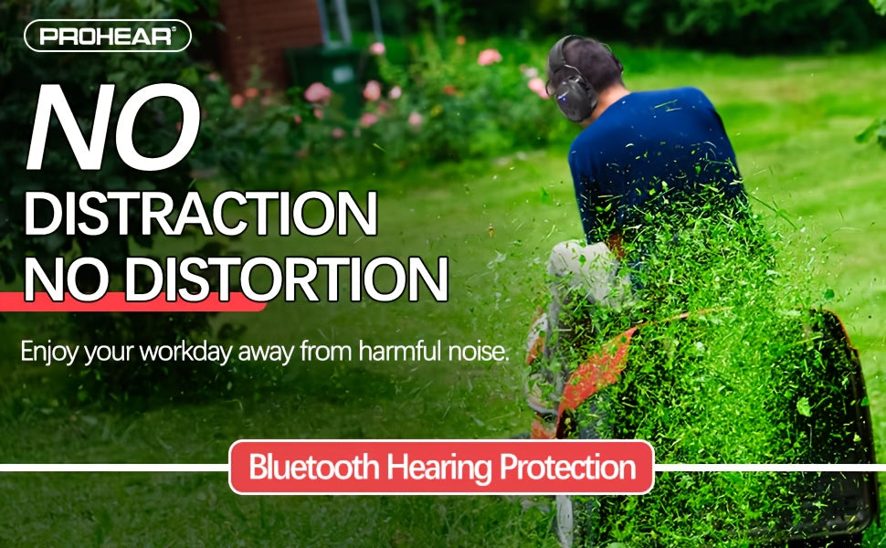 PROHEAR Wireless Electronic Noise-Canceling Headphones, Wireless 5.0 Ear Muffs for Outdoor Sports, Music, And Charging, Ideal for Studying, Mowing, And Safe Hearing Protection, Foldable Design, Perfect Holiday Gift
