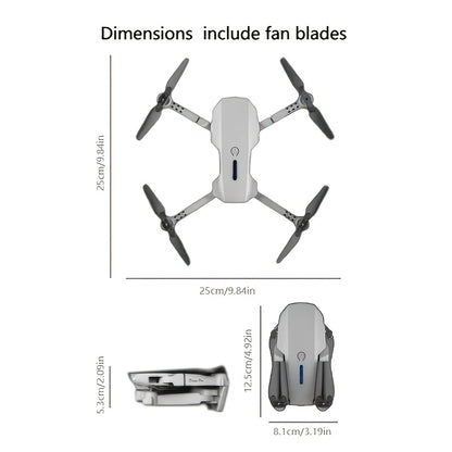 E88 Foldable Drone - Dual SD Camera, FPV Live Video, Optical Flow Positioning, APP Control, RC Quadcopter for Adults Simple to Use, Portable, Long Flight Experience,, Valentine's Day Gifts