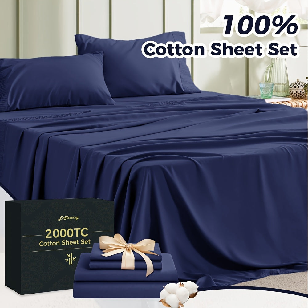 Cooling 2400TC Cotton Bed Sheet Set – 3/4pcs for Home & Guest Rooms – additional product view 50