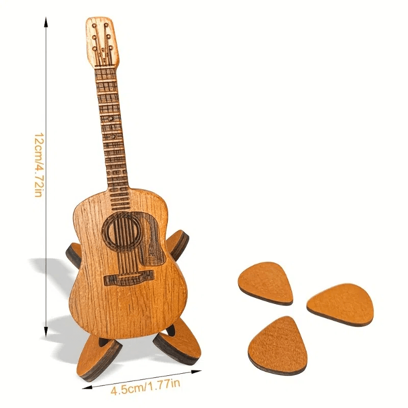 Personalized Wooden Guitar Picks Set of 3 | with Storage Case | Custom Engraving for Guitarists | Suitable for Guitar, Bass And Ukulele Players | Unique Music Lover Gift | Easter Basket Stuffers | Easter Gifts