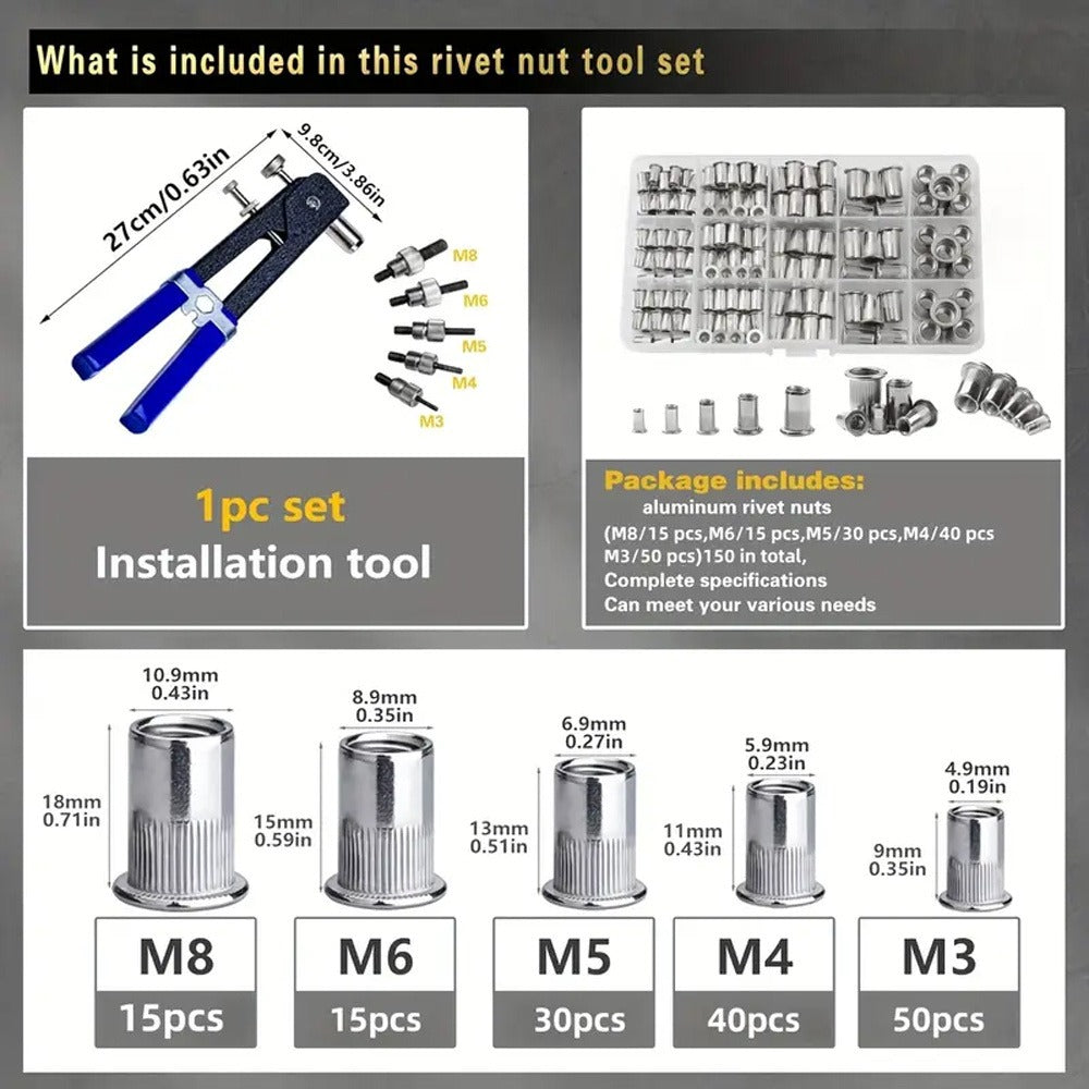 166-Piece Rivet Nut Tool Kit product detail 14