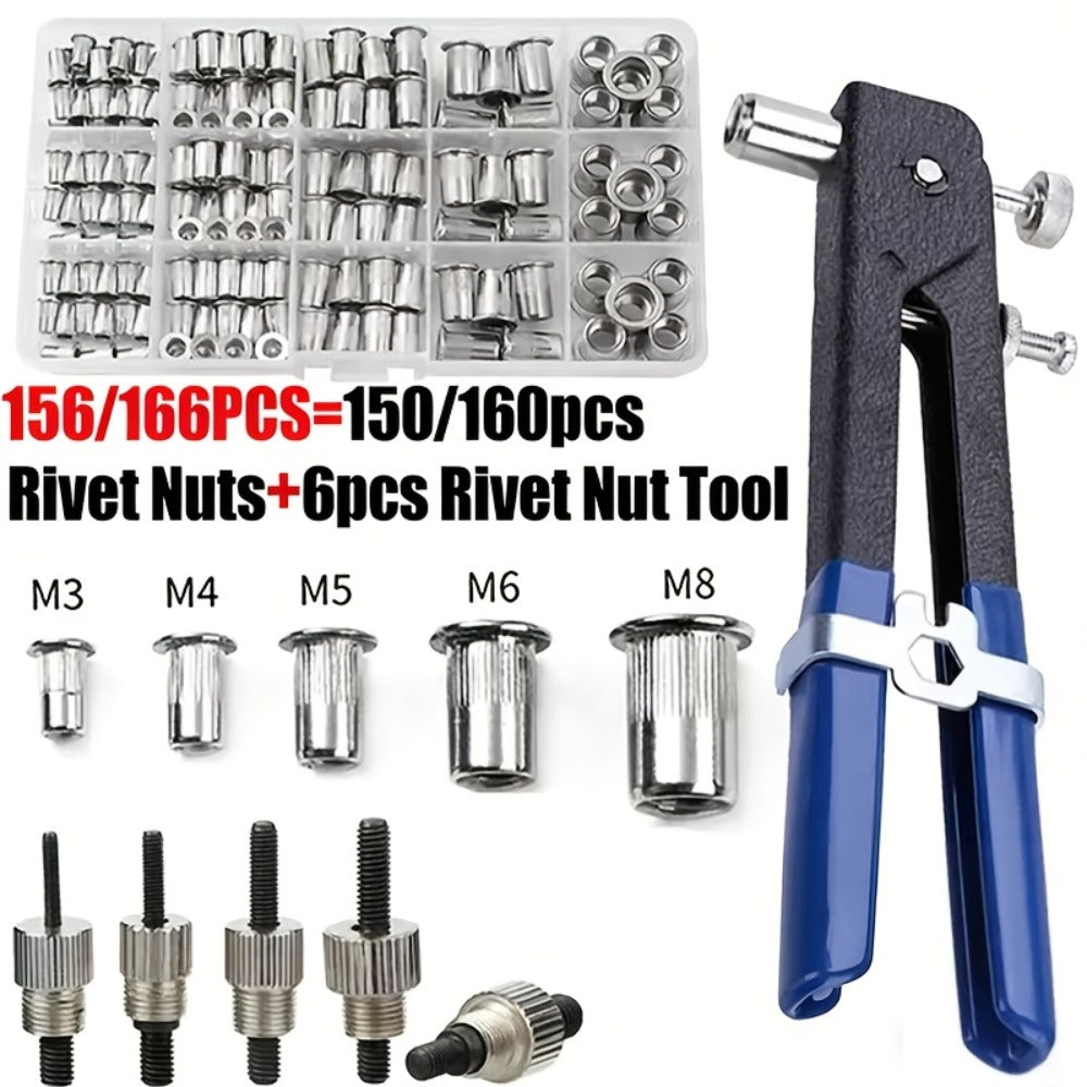 166-Piece Rivet Nut Tool Kit for home and workshop projects